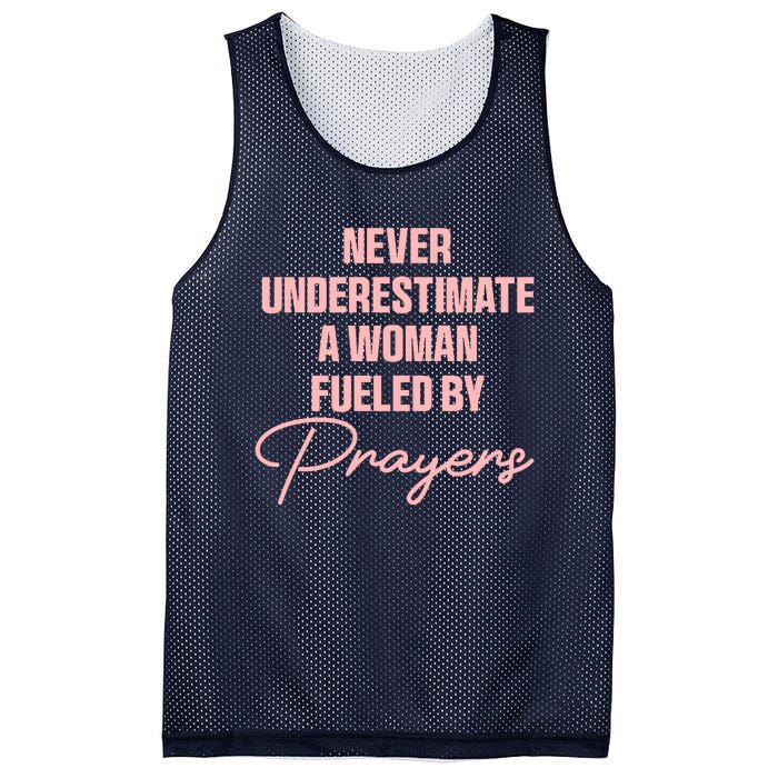 Never Underestimate A Woman Fueled By Prayer Mesh Reversible Basketball Jersey Tank