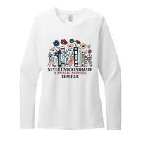 Never Underestimate A Public School Teacher Womens CVC Long Sleeve Shirt