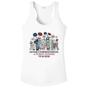 Never Underestimate A Public School Teacher Ladies PosiCharge Competitor Racerback Tank