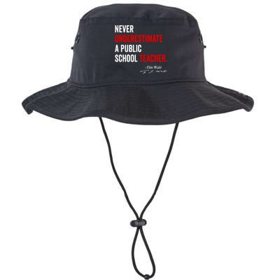 Never Underestimate A Public School Teacher Coach Quote Legacy Cool Fit Booney Bucket Hat