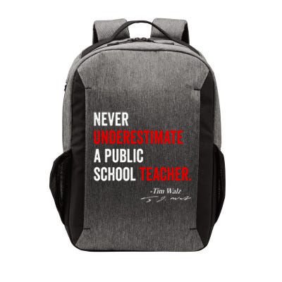 Never Underestimate A Public School Teacher Coach Quote Vector Backpack