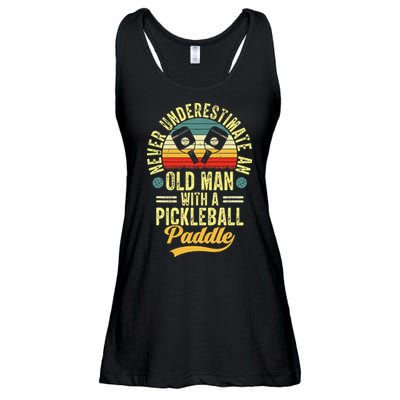 Never Underestimate An Old Man With A Pickleball Paddle Ladies Essential Flowy Tank