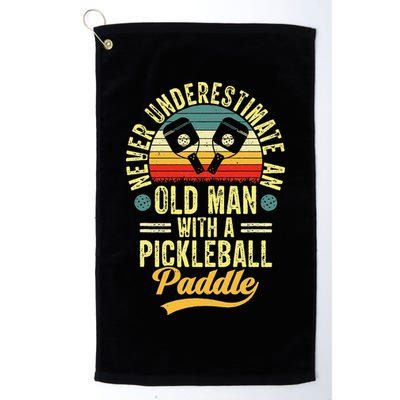 Never Underestimate An Old Man With A Pickleball Paddle Golf Towel