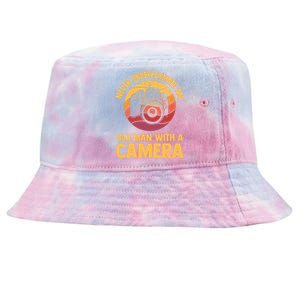 Never Underestimate An Old Man With A Camera Photography Tie-Dyed Bucket Hat