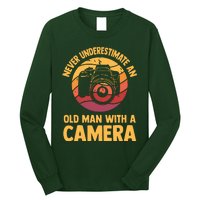 Never Underestimate An Old Man With A Camera Photography Long Sleeve Shirt