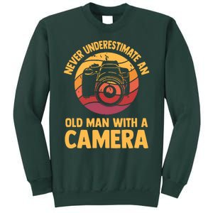 Never Underestimate An Old Man With A Camera Photography Sweatshirt