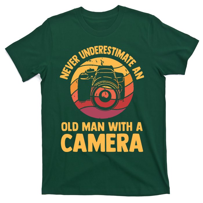 Never Underestimate An Old Man With A Camera Photography T-Shirt