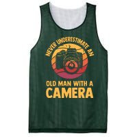 Never Underestimate An Old Man With A Camera Photography Mesh Reversible Basketball Jersey Tank