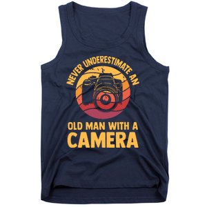 Never Underestimate An Old Man With A Camera Photography Tank Top