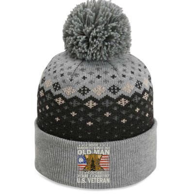 Never Underestimate An Old Man Who Defended Your Country Us Veteran The Baniff Cuffed Pom Beanie