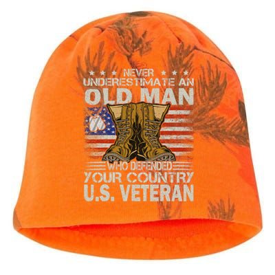 Never Underestimate An Old Man Who Defended Your Country Us Veteran Kati - Camo Knit Beanie