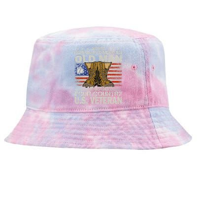 Never Underestimate An Old Man Who Defended Your Country Us Veteran Tie-Dyed Bucket Hat