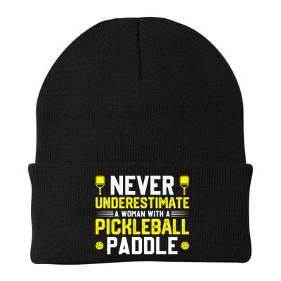 Never Underestimate A Woman With A Pickleball Paddle Beanie