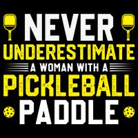 Never Underestimate A Woman With A Pickleball Paddle 16 in Basic Backpack