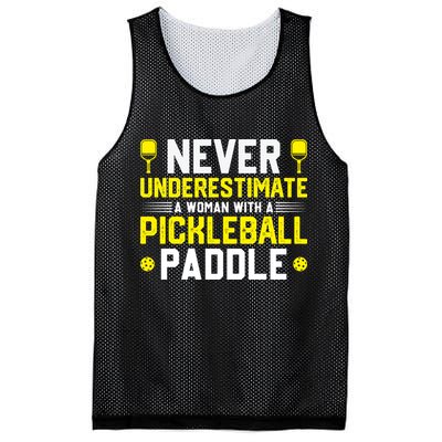 Never Underestimate A Woman With A Pickleball Paddle Mesh Reversible Basketball Jersey Tank