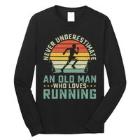 Never Underestimate An Old Man Who Loves Running Runner Long Sleeve Shirt