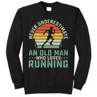 Never Underestimate An Old Man Who Loves Running Runner Sweatshirt