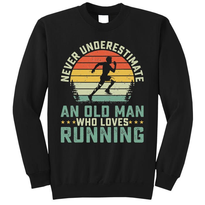 Never Underestimate An Old Man Who Loves Running Runner Sweatshirt