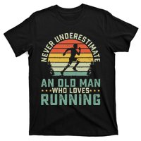 Never Underestimate An Old Man Who Loves Running Runner T-Shirt