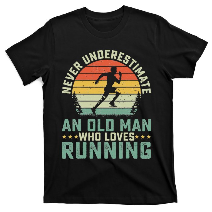 Never Underestimate An Old Man Who Loves Running Runner T-Shirt