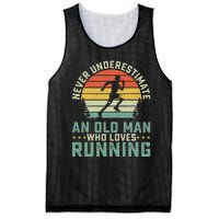 Never Underestimate An Old Man Who Loves Running Runner Mesh Reversible Basketball Jersey Tank