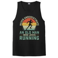 Never Underestimate An Old Man Who Loves Running Runner PosiCharge Competitor Tank