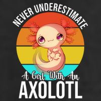 Never Underestimate A Girl With An Axolotl 7 Panel Mesh Trucker Snapback Hat