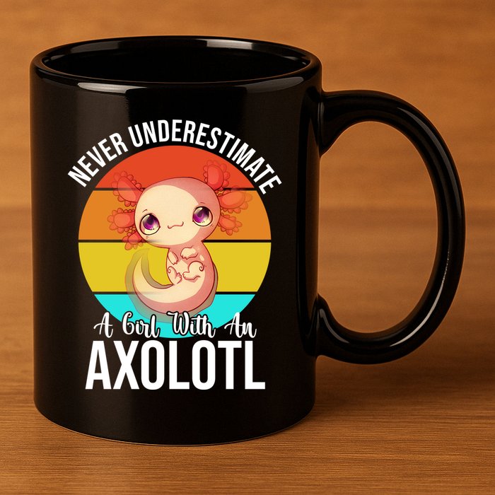 Never Underestimate A Girl With An Axolotl 11oz C Handle Ceramic Mug