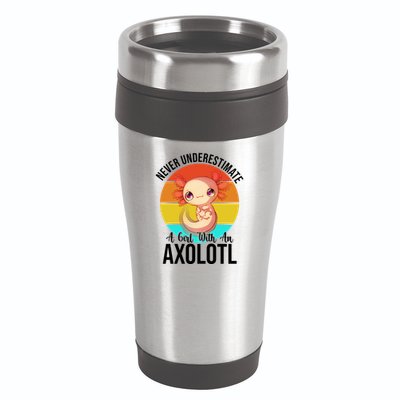 Never Underestimate A Girl With An Axolotl 16oz Travel Tumbler