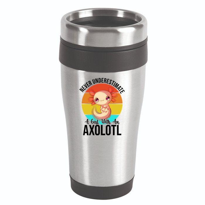 Never Underestimate A Girl With An Axolotl 16oz Travel Tumbler