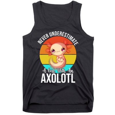 Never Underestimate A Girl With An Axolotl Tank Top