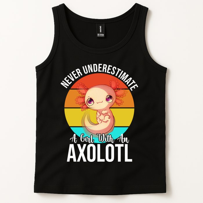 Never Underestimate A Girl With An Axolotl Tank Top