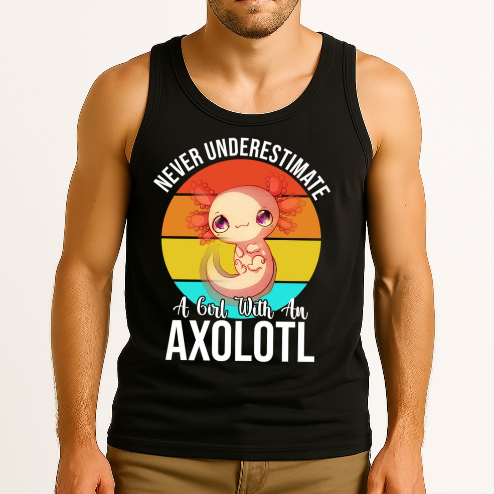 Never Underestimate A Girl With An Axolotl Tank Top