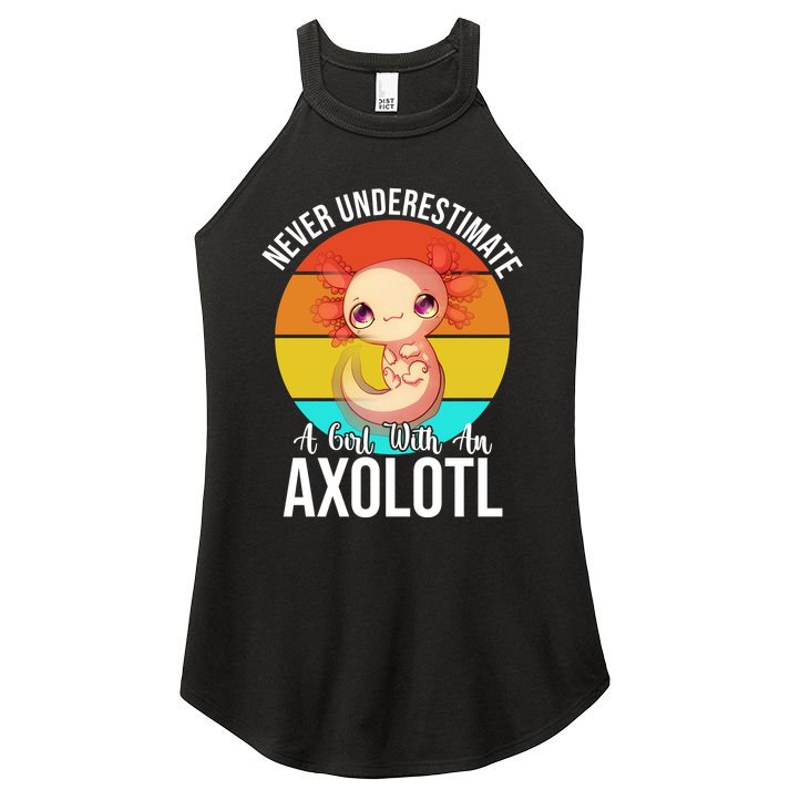 Never Underestimate A Girl With An Axolotl Women's Perfect Tri Rocker Tank