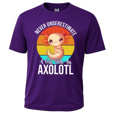 Never Underestimate A Girl With An Axolotl Performance Shirt