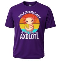 Never Underestimate A Girl With An Axolotl Performance Shirt