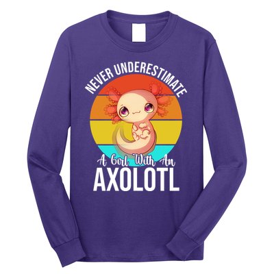 Never Underestimate A Girl With An Axolotl Long Sleeve Shirt