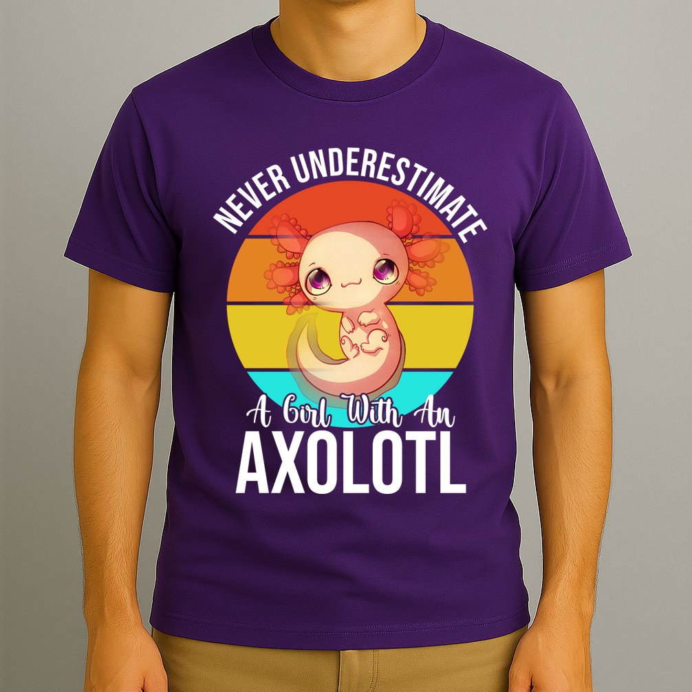 Never Underestimate A Girl With An Axolotl T-Shirt