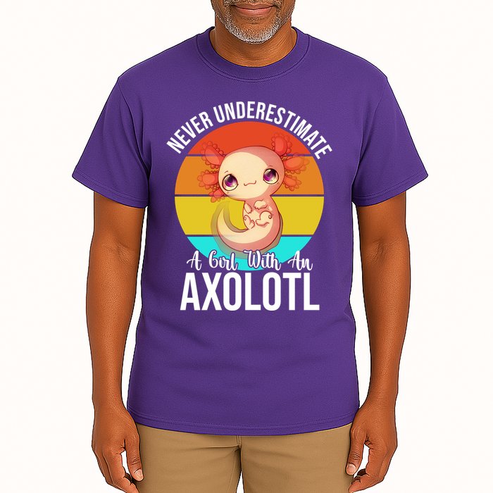 Never Underestimate A Girl With An Axolotl Tall T-Shirt
