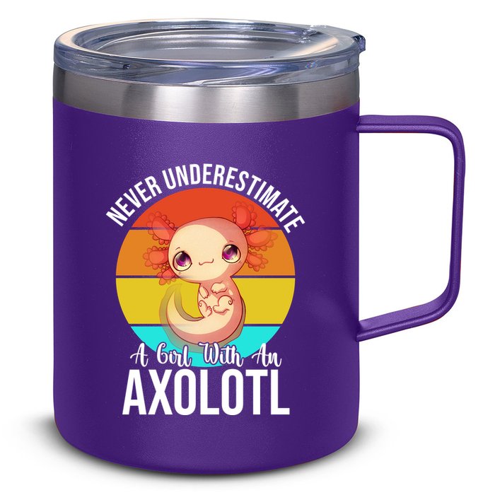 Never Underestimate A Girl With An Axolotl 12oz Stainless Steel Coffee Mug