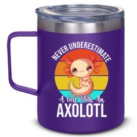Never Underestimate A Girl With An Axolotl 12oz Stainless Steel Coffee Mug