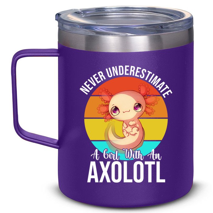 Never Underestimate A Girl With An Axolotl 12oz Stainless Steel Coffee Mug
