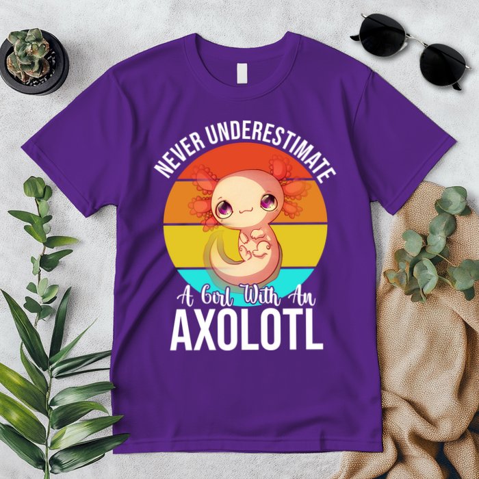 Never Underestimate A Girl With An Axolotl Premium T-Shirt