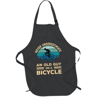 Never Underestimate An Old Guy On A Bicycle Full-Length Apron With Pockets