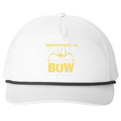 Never Underestimate An Old Man With A Bow Archery Archer Snapback Five-Panel Rope Hat