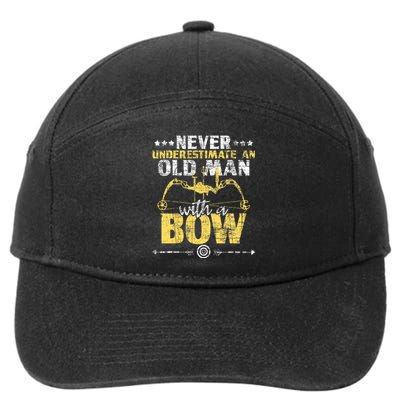 Never Underestimate An Old Man With A Bow Archery Archer 7-Panel Snapback Hat