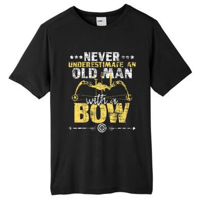 Never Underestimate An Old Man With A Bow Archery Archer Tall Fusion ChromaSoft Performance T-Shirt