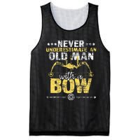 Never Underestimate An Old Man With A Bow Archery Archer Mesh Reversible Basketball Jersey Tank