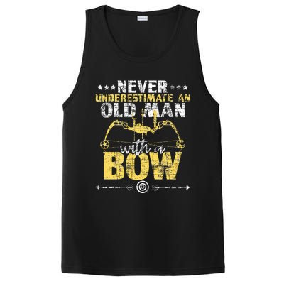 Never Underestimate An Old Man With A Bow Archery Archer PosiCharge Competitor Tank