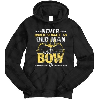 Never Underestimate An Old Man With A Bow Archery Archer Tie Dye Hoodie